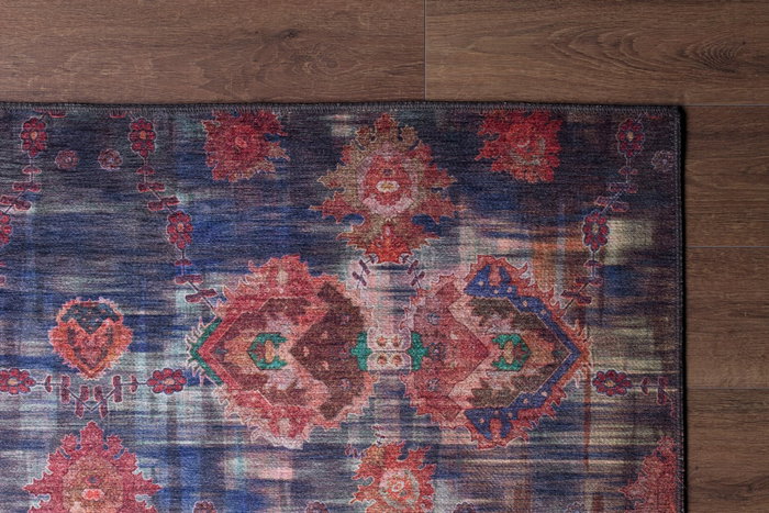 Conceptum Alfombra Dark Blue AL 111 de Poliéster, Suave y Lavable a Máquina, 150 x 230 cm